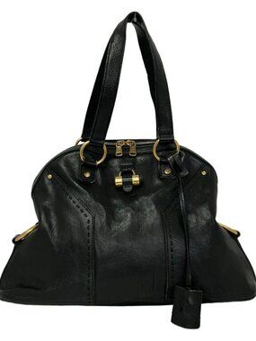 YvesSaintLaurent rivegauche (YSL) Muse Bag 156464 Black Leather Handbag
